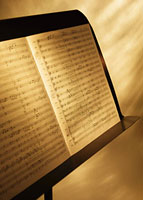 sheet music on stand